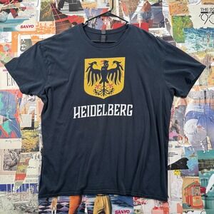 Heidelberg T Shirt Mens 2XL Black Germany Coat of Arms Graphic‎ Tee Anvil